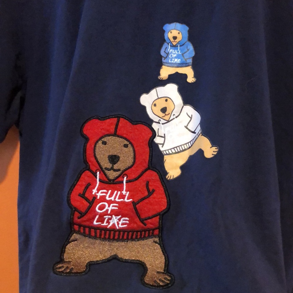BEAR THE BEAMS EMBROIDERED  BEARS GRAPHIC UNISEX T SHIRT SHORT SLEEVES S…
